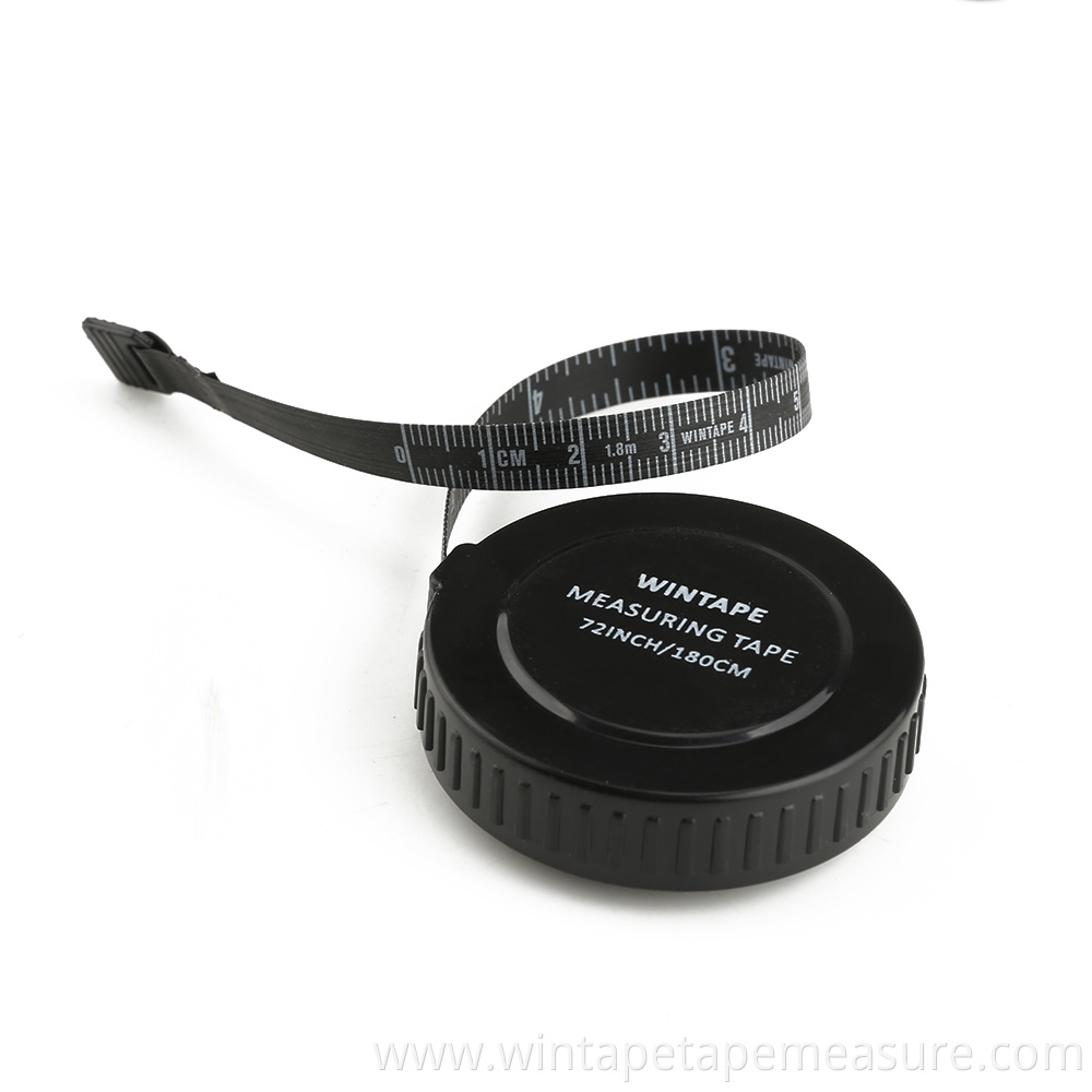 Promotional Customized Cheap Black Measurement Tape Round Measuring Tape Tool With Button